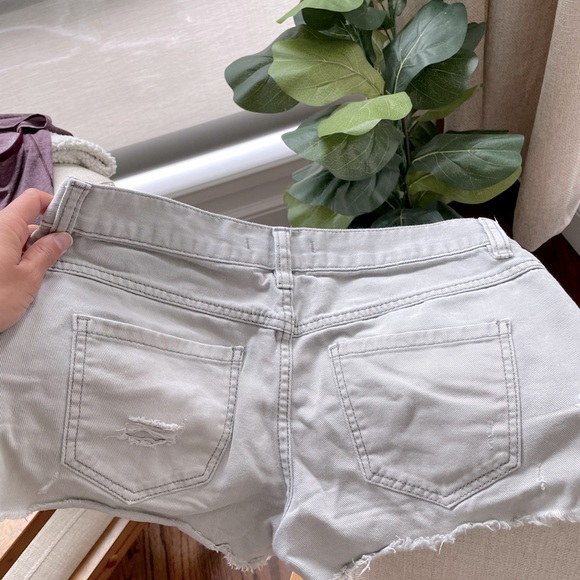 Grey jean free people shorts - Picture 2 of 2